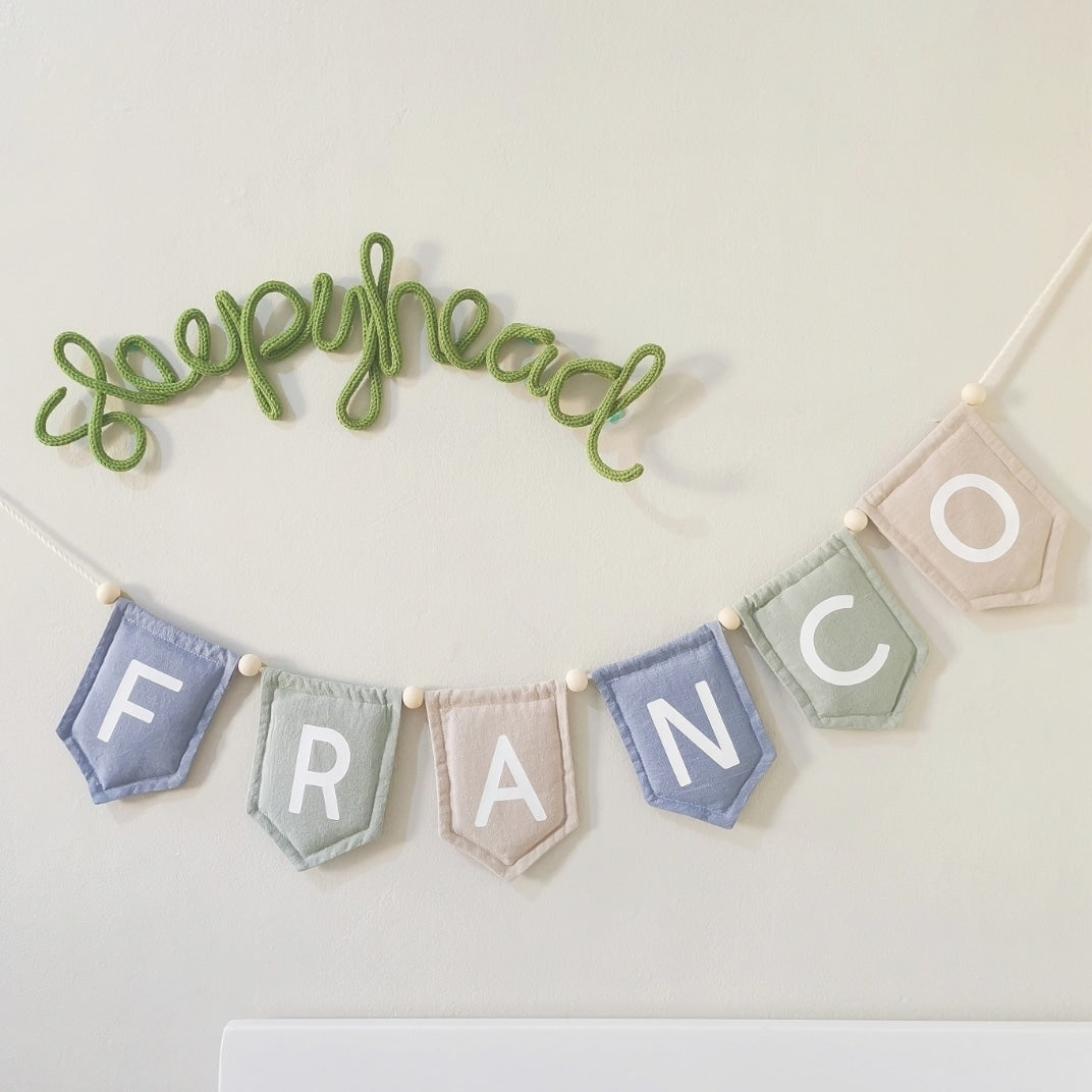 Baby name bunting for hot sale nursery