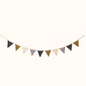 Black and Mustard Linen Bunting